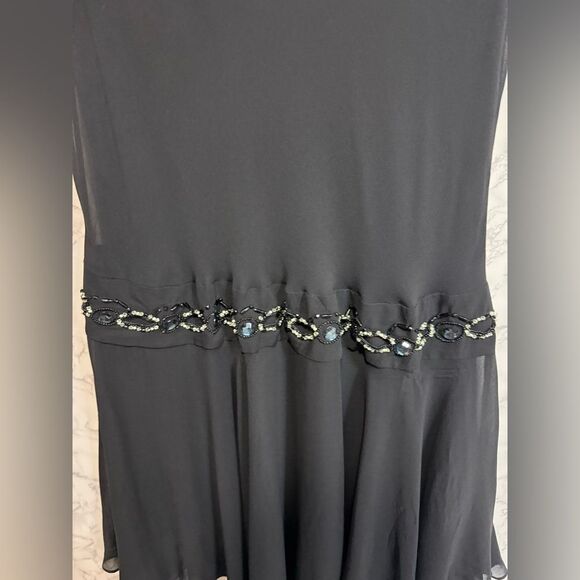 NEW Cynthia Howie 100% Silk Elegant Black Asymmetrical Dress Size 16W - Picture 5 of 7